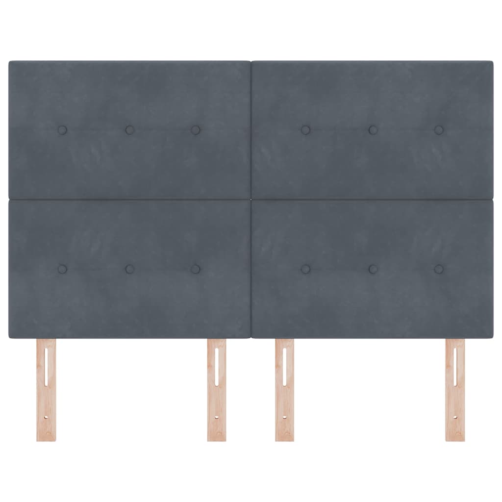 Headboard with LED Strip Lights Adjustable Grey 80 cm Velvet
